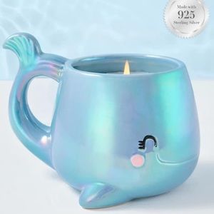 New Charmed Aroma Whale Candle - 925 Sterling Silver Blue Aurora Ring Collection